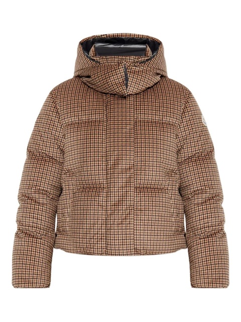 Moncler Quierzy houndstooth-pattern padded jacket - Brown - zdjęcie produktu nr 1