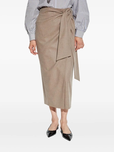 Max Mara Bingo wrap-tie midi skirt - Neutrals - zdjęcie produktu nr 2