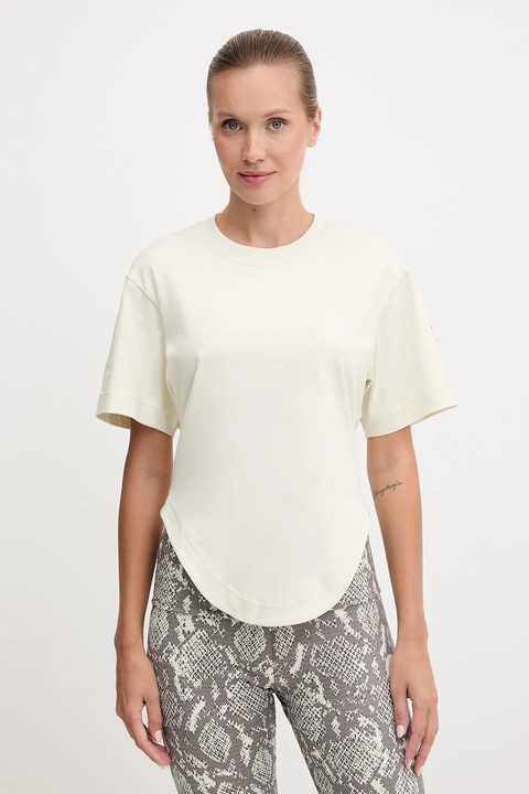 adidas by Stella McCartney t-shirt treningowy damski kolor beżowy JX6775 - zdjęcie produktu nr 1