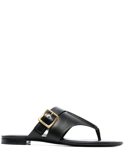 Tod's side-buckle leather flat sandals - Blue - zdjęcie produktu nr 1