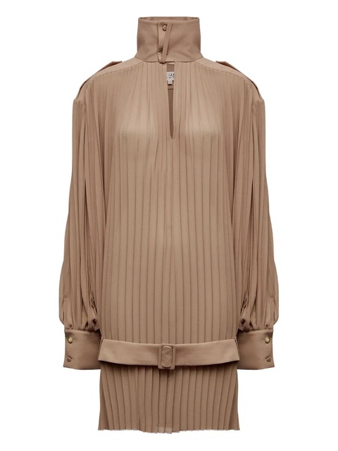 MM6 Maison Margiela pleated high-neck dress - Neutrals - zdjęcie produktu nr 2