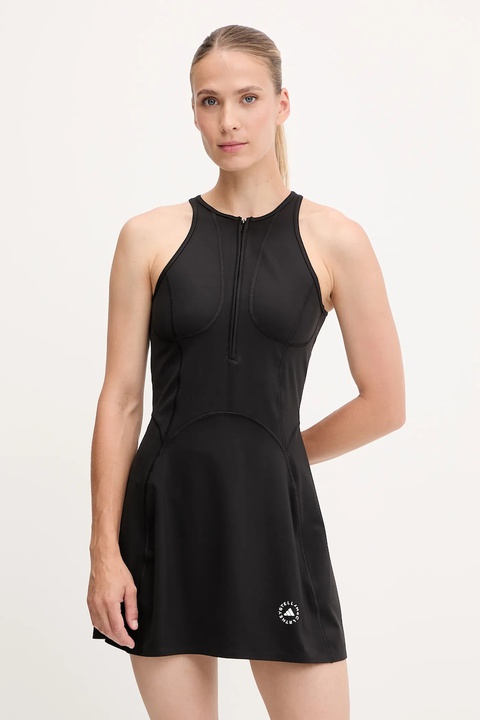 adidas by Stella McCartney sukienka sportowa TruePurpose kolor czarny mini rozkloszowana JW4568 - zdjęcie produktu nr 1