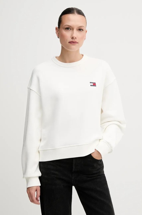 Tommy Jeans bluza bawełniana damska kolor biały gładka DW0DW19408 - zdjęcie produktu nr 1