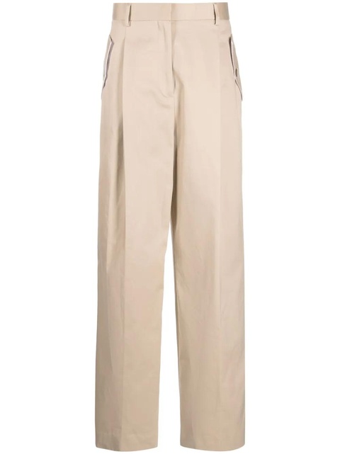 Lanvin wide-leg gabardine trousers - Neutrals - zdjęcie produktu nr 1