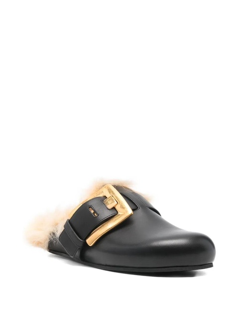 Balmain buckle-detail leather mules - Black - zdjęcie produktu nr 1