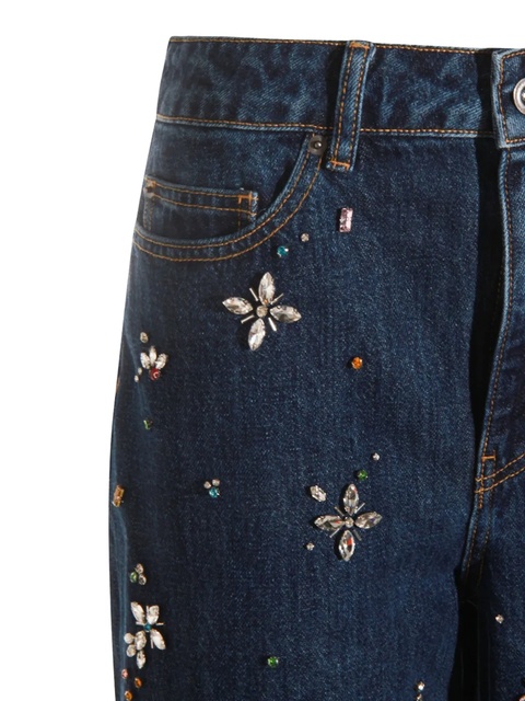 Self-Portrait crystal-embellished jeans - Blue - zdjęcie produktu nr 2