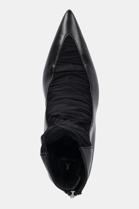 Patrizia Pepe botki skórzane damskie kolor czarny na szpilce 2Y0020 V038 K103 - zdjęcie produktu nr 2