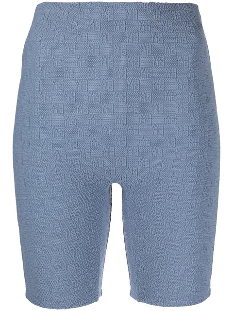 Alexander Wang logo-check cycling shorts - Blue - zdjęcie produktu nr 1