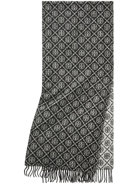 Tory Burch T Monogram scarf - Black - zdjęcie produktu nr 1