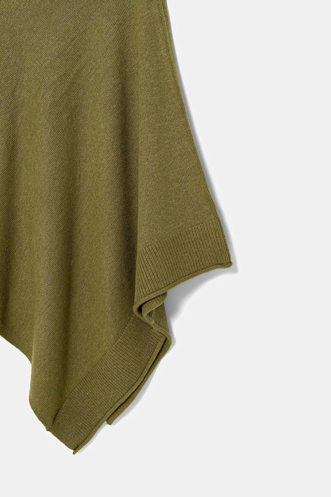 United Colors of Benetton poncho z domieszką wełny kolor zielony 1235DU01A - zdjęcie produktu nr 2