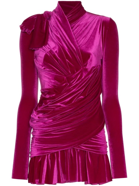 Balenciaga wrap velvet mini dress - Purple - zdjęcie produktu nr 1