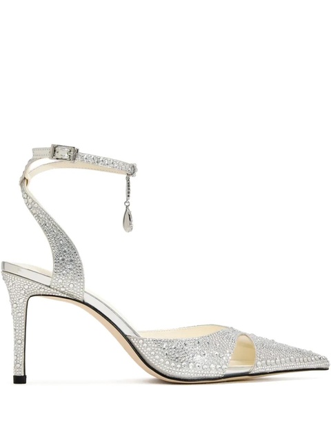 JW Pei 85mm Haidi crystal-embellished heeled pumps - Silver - zdjęcie produktu nr 1
