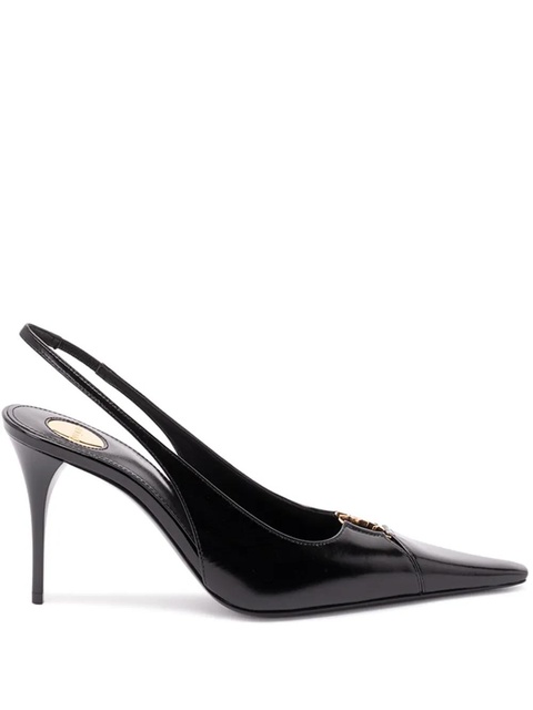 Saint Laurent 90mm Babylone leather slingback pumps - Black - zdjęcie produktu nr 1