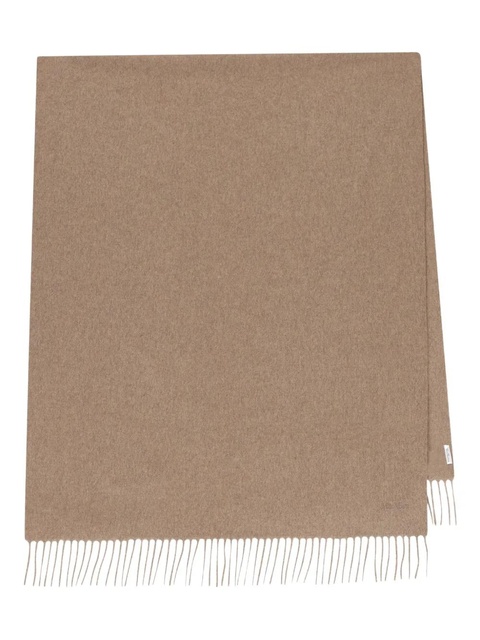 Max Mara logo-embroidered fringed scarf - Neutrals - zdjęcie produktu nr 1