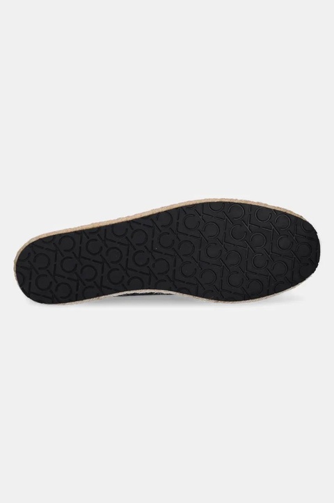 Calvin Klein espadryle skórzane ESPADRILLE W/CK HW - LTH kolor czarny HW0HW02390 - zdjęcie produktu nr 2