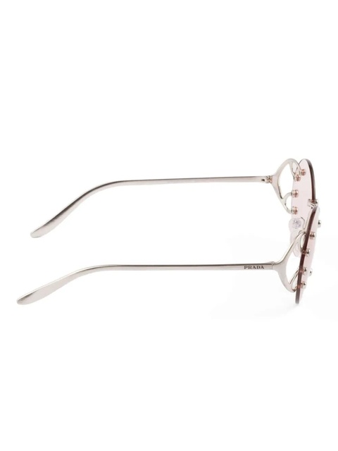 Prada Eyewear metal-frame round sunglasses - Grey - zdjęcie produktu nr 2
