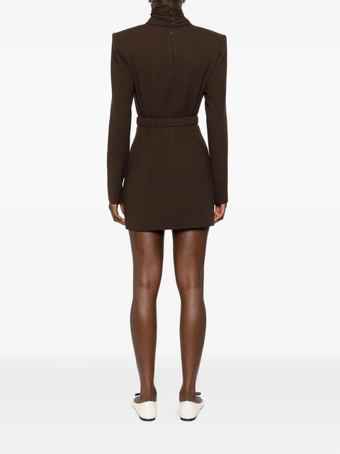 Rowen Rose high-neck belted mini dress - Brown - zdjęcie produktu nr 2