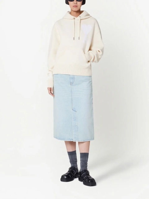 AMI Paris denim pencil midi skirt - Blue - zdjęcie produktu nr 2