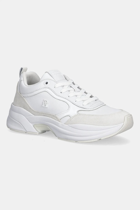 Tommy Hilfiger sneakersy skórzane TH CHUNKY RUNNER PATENT damskie kolor biały FW0FW08840 - zdjęcie produktu nr 1