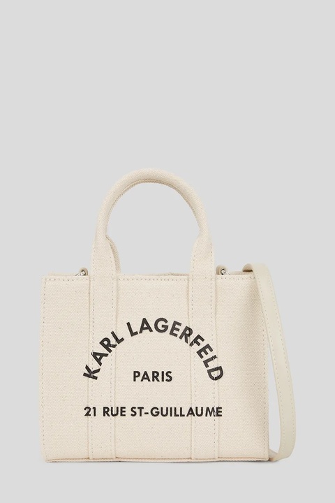 Karl Lagerfeld torebka bawełniana kolor beżowy A3W50118 - zdjęcie produktu nr 1
