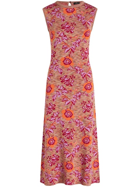 ETRO floral-jacquard sleeveless maxi dress - Pink - zdjęcie produktu nr 1