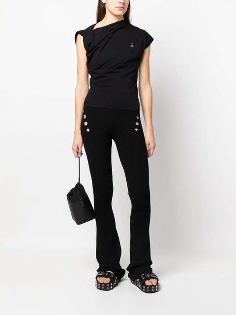 Vivienne Westwood asymmetric draped T-shirt - Black - zdjęcie produktu nr 2