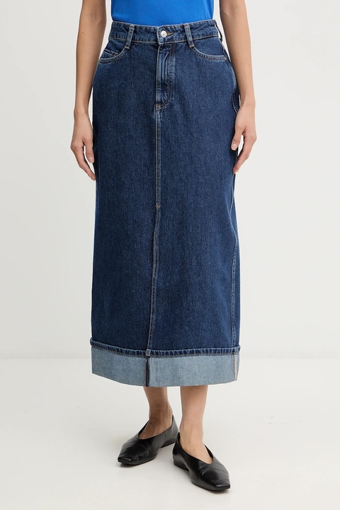 Marc O'Polo spódnica jeansowa kolor granatowy midi prosta 5000007883 - zdjęcie produktu nr 1
