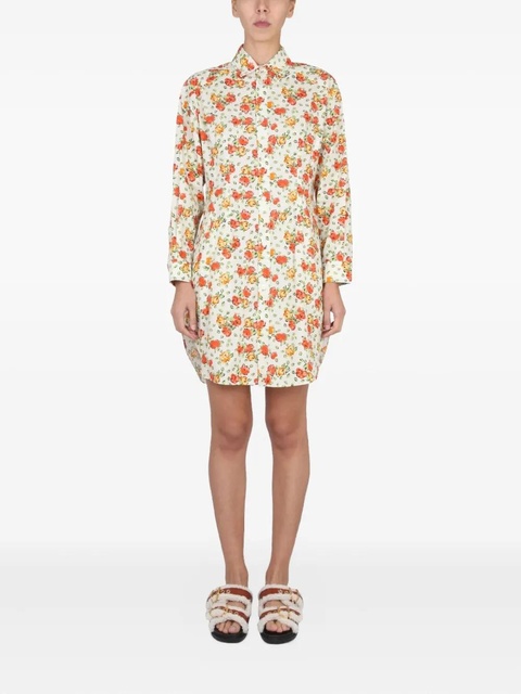 Marni floral-print shirt mini dress - Neutrals - zdjęcie produktu nr 1