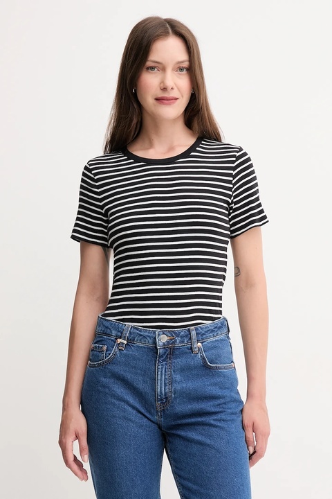United Colors of Benetton t-shirt bawełniany damski kolor czarny 30YSE16A0 - zdjęcie produktu nr 2