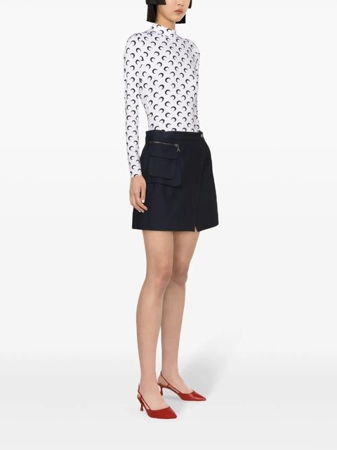 Marine Serre moon-print mock-neck T-shirt - White - zdjęcie produktu nr 2