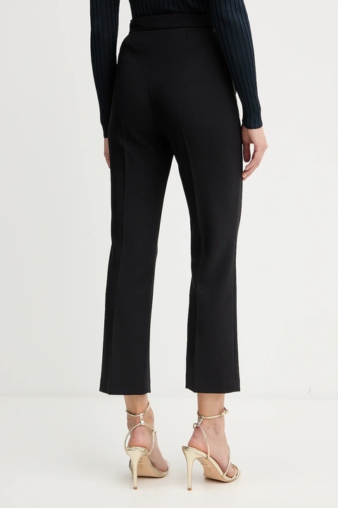 Elisabetta Franchi spodnie damskie kolor czarny dopasowane high waist PA10856E2 - zdjęcie produktu nr 2