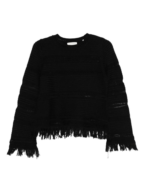 MARANT ÉTOILE Azilis frayed-detail jumper - Black - zdjęcie produktu nr 1