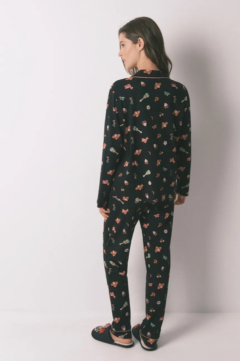 women'secret piżama bawełniana damska kolor czarny bawełniana 3132159 - zdjęcie produktu nr 2