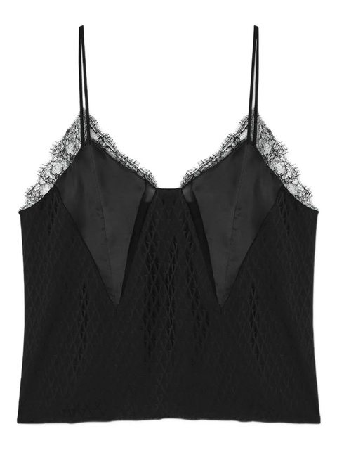 Versace lace-trimmed satin camisole - Black - zdjęcie produktu nr 1