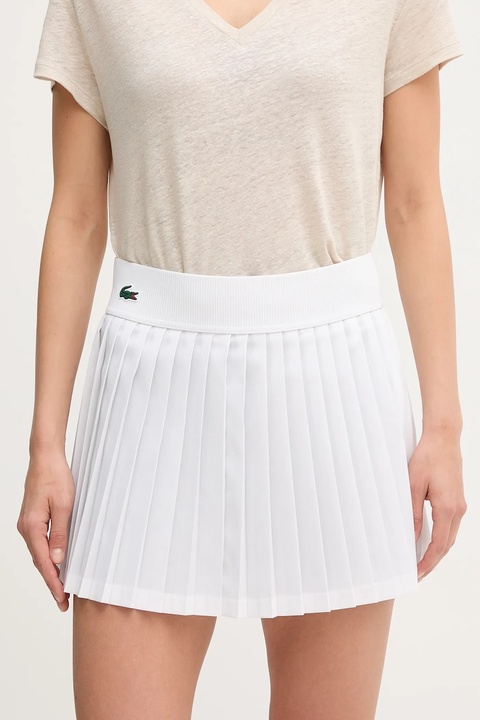 Lacoste spódnica kolor biały mini rozkloszowana JF8594 - zdjęcie produktu nr 1