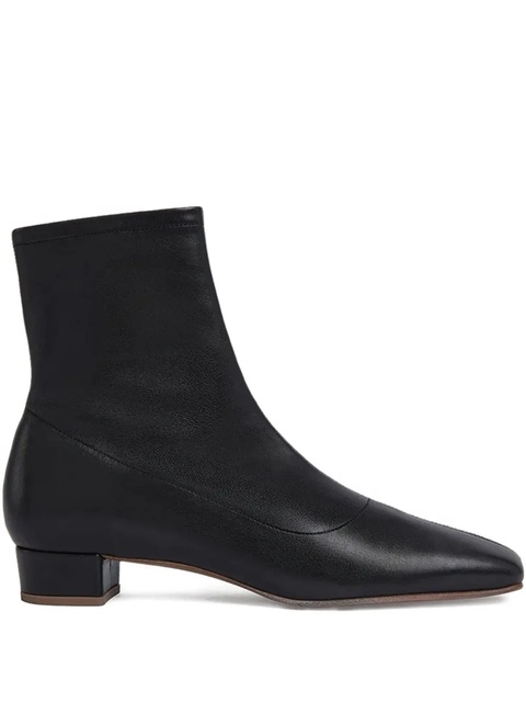 BY FAR square-toe leather boots - Black - zdjęcie produktu nr 1