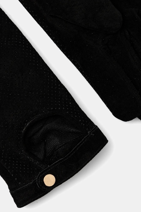 Medicine rękawiczki zamszowe kolor czarny - zdjęcie produktu nr 1