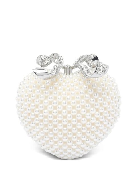 Self-Portrait Pearl Heart clutch bag - White - zdjęcie produktu nr 1