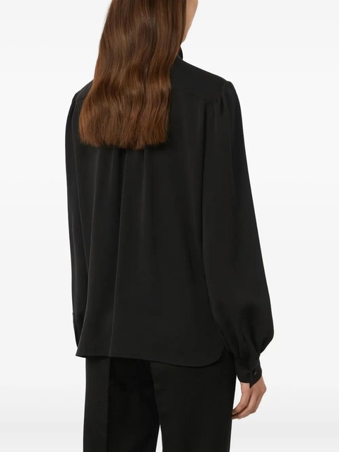 Max Mara tie-neck puff-sleeve blouse - Black - zdjęcie produktu nr 2