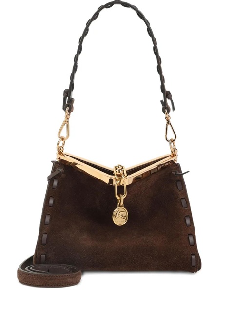 ETRO braided-handle suede shoulder bag - Brown - zdjęcie produktu nr 1