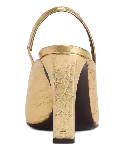 Giuseppe Zanotti 90mm Brendha crocodile-print square-toe - Gold - zdjęcie produktu nr 1