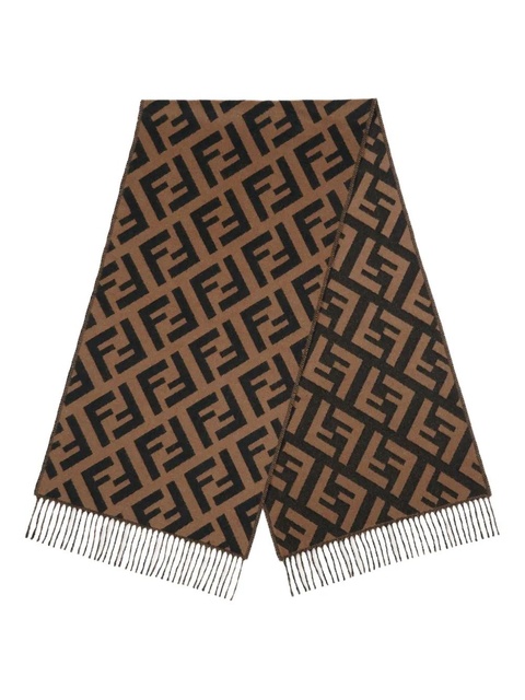 FENDI jacquard knit FF logo scarf - Brown - zdjęcie produktu nr 1