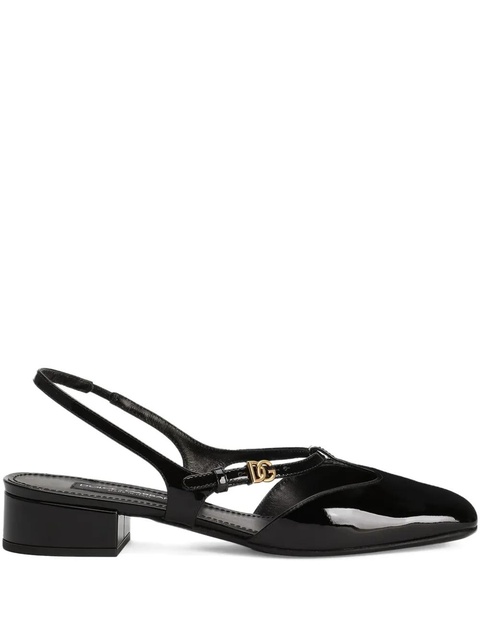 Dolce & Gabbana patent leather slingback pumps - Black - zdjęcie produktu nr 1