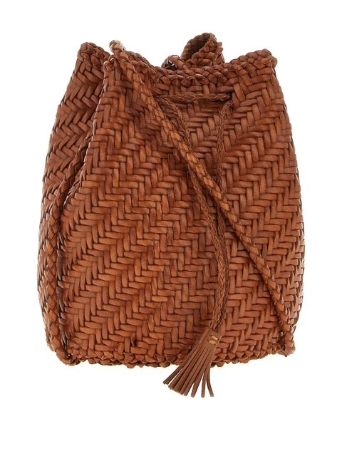 DRAGON DIFFUSION Pompom Double Jump leather bucket bag - Brown - zdjęcie produktu nr 2