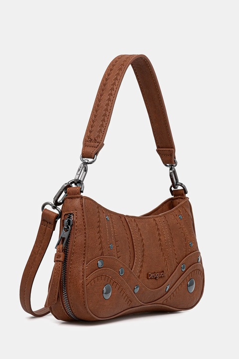 Desigual torebka EMBRO PATCH ALSACIA C kolor brązowy 25WAXPA7 - zdjęcie produktu nr 2