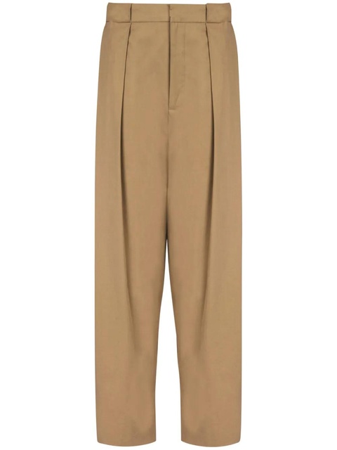 Balmain pleated cotton trousers - Neutrals - zdjęcie produktu nr 1