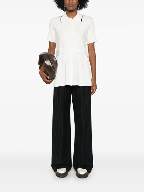 3.1 Phillip Lim pointelle-knit polo shirt - White - zdjęcie produktu nr 2