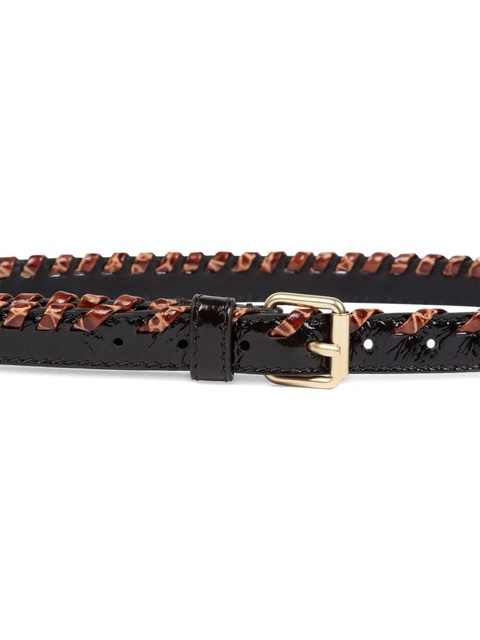 DRIES VAN NOTEN braided-embellishment leather belt - Black - zdjęcie produktu nr 2