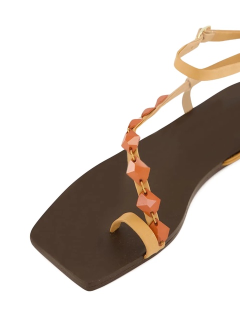 Johanna Ortiz Dazzling leather crest sandals - Neutrals - zdjęcie produktu nr 1
