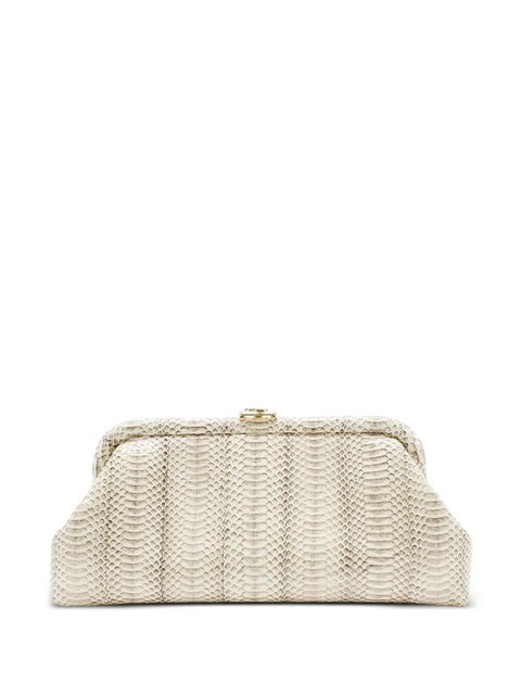 Jimmy Choo Skylar snakeskin-effect clasp clutch bag - Neutrals - zdjęcie produktu nr 1